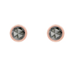 Zlaté bezel náušnice s 0.52ct salt and pepper diamanty Gledina