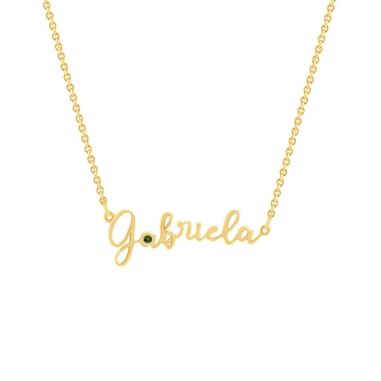 Zlatý náhrdelník se jménem a olivínem