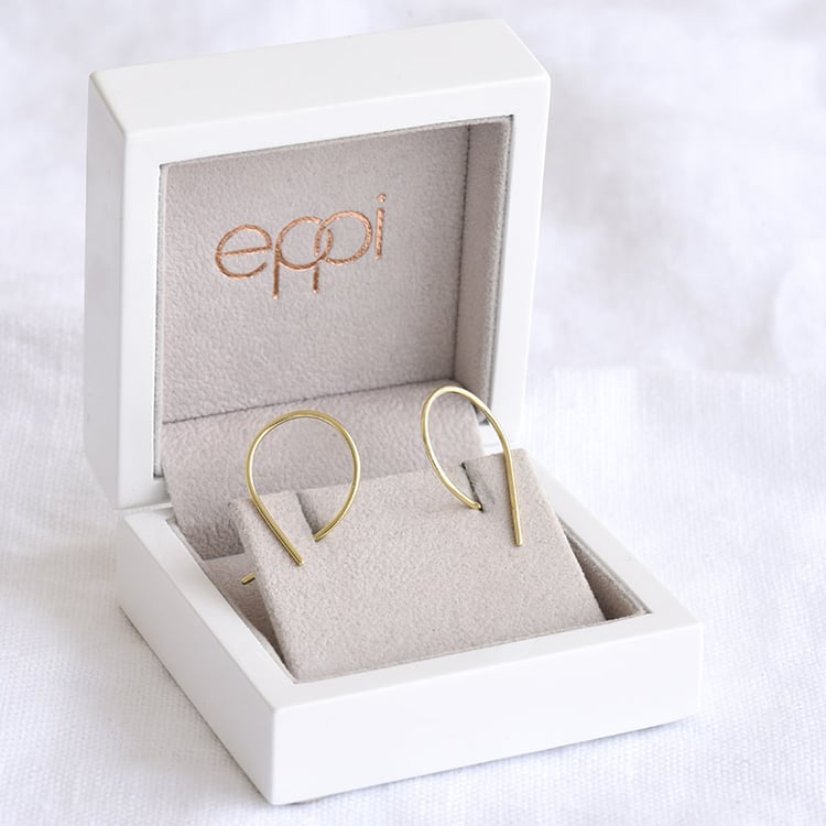 náušnice netradičního designu ze žlutého zlata 84434