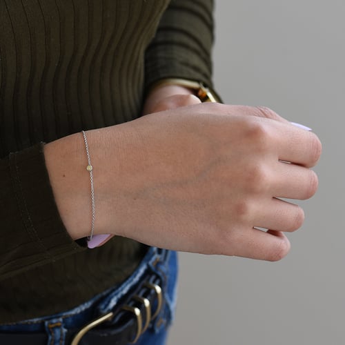 Zlatý minimalistický náramek se žlutým diamantem Bonato