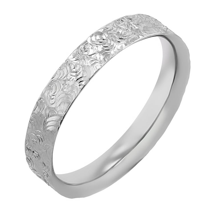 Snubní prsteny s ručně rytým povrchem Faye 116956